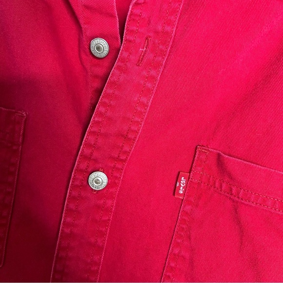 Vintage Levi’s Shirt Men Large Red Tab Button Up Western Cowboy 90s Denim G - Picture 3 of 6